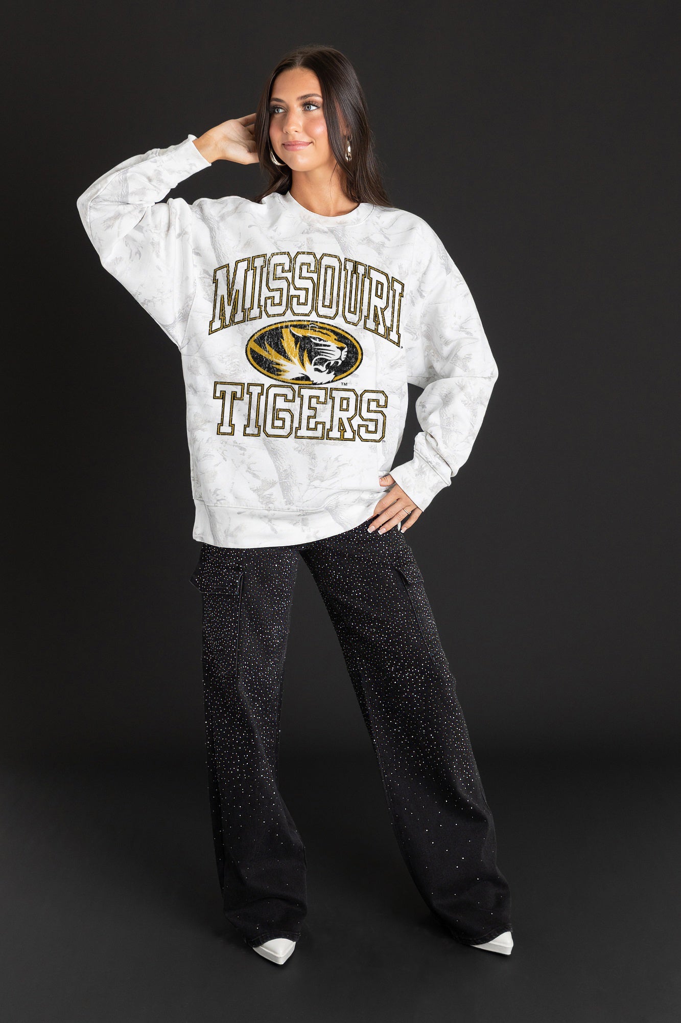 MISSOURI TIGERS WHITEOUT PREMIUM DROP SHOULDER PULLOVER