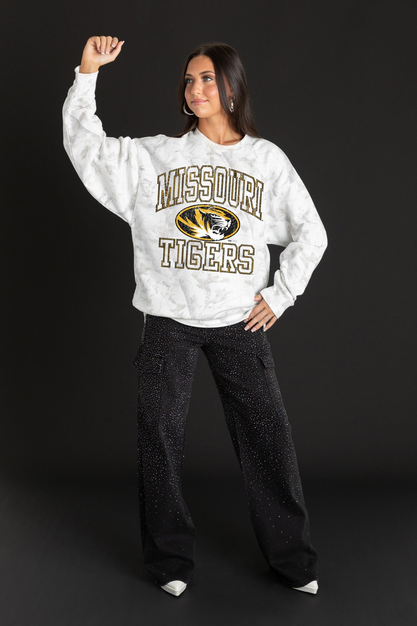 MISSOURI TIGERS WHITEOUT PREMIUM DROP SHOULDER PULLOVER