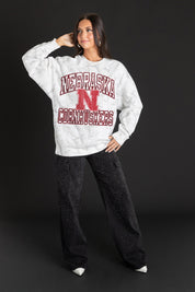NEBRASKA CORNHUSKERS WHITEOUT PREMIUM DROP SHOULDER PULLOVER