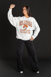 OKLAHOMA STATE COWBOYS WHITEOUT PREMIUM DROP SHOULDER PULLOVER