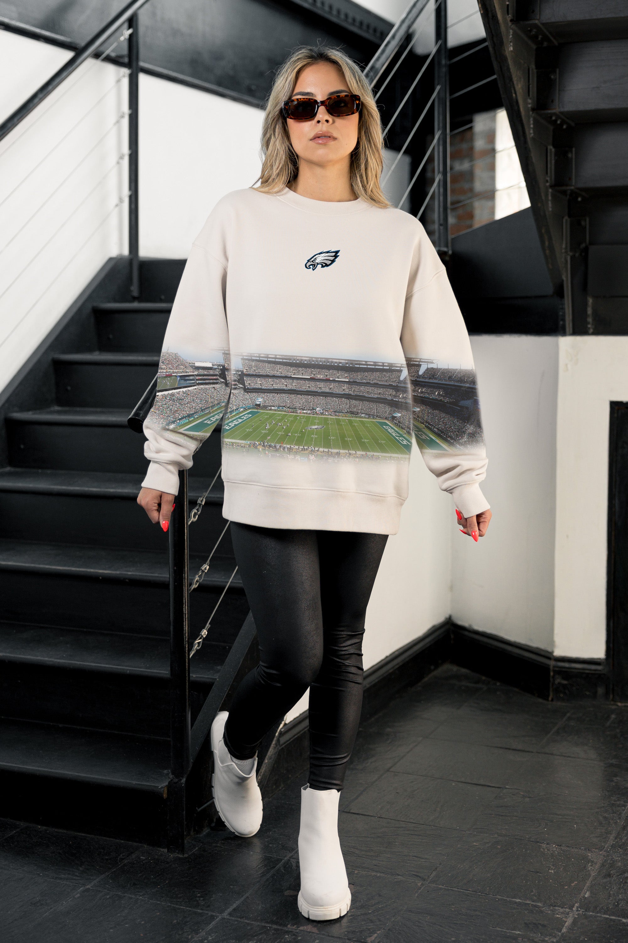 PHILADELPHIA EAGLES POWER MOVE PREMIUM DROP SHOULDER PULLOVER