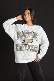 PURDUE BOILERMAKERS WHITEOUT PREMIUM DROP SHOULDER PULLOVER