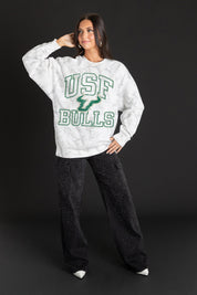 SOUTH FLORIDA BULLS WHITEOUT PREMIUM DROP SHOULDER PULLOVER