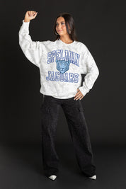 SPELMAN COLLEGE JAGUARS WHITEOUT PREMIUM DROP SHOULDER PULLOVER
