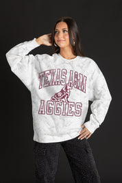 TEXAS A&M AGGIES WHITEOUT PREMIUM DROP SHOULDER PULLOVER