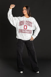 OHIO STATE BUCKEYES WHITEOUT PREMIUM DROP SHOULDER PULLOVER