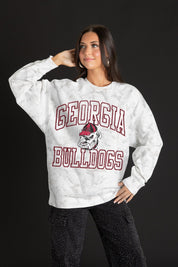 GEORGIA BULLDOGS WHITEOUT PREMIUM DROP SHOULDER PULLOVER