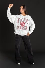 UTAH UTES WHITEOUT PREMIUM DROP SHOULDER PULLOVER
