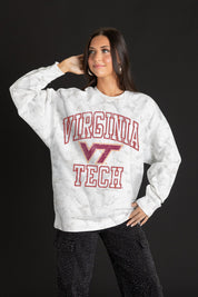 VIRGINIA TECH HOKIES WHITEOUT PREMIUM DROP SHOULDER PULLOVER