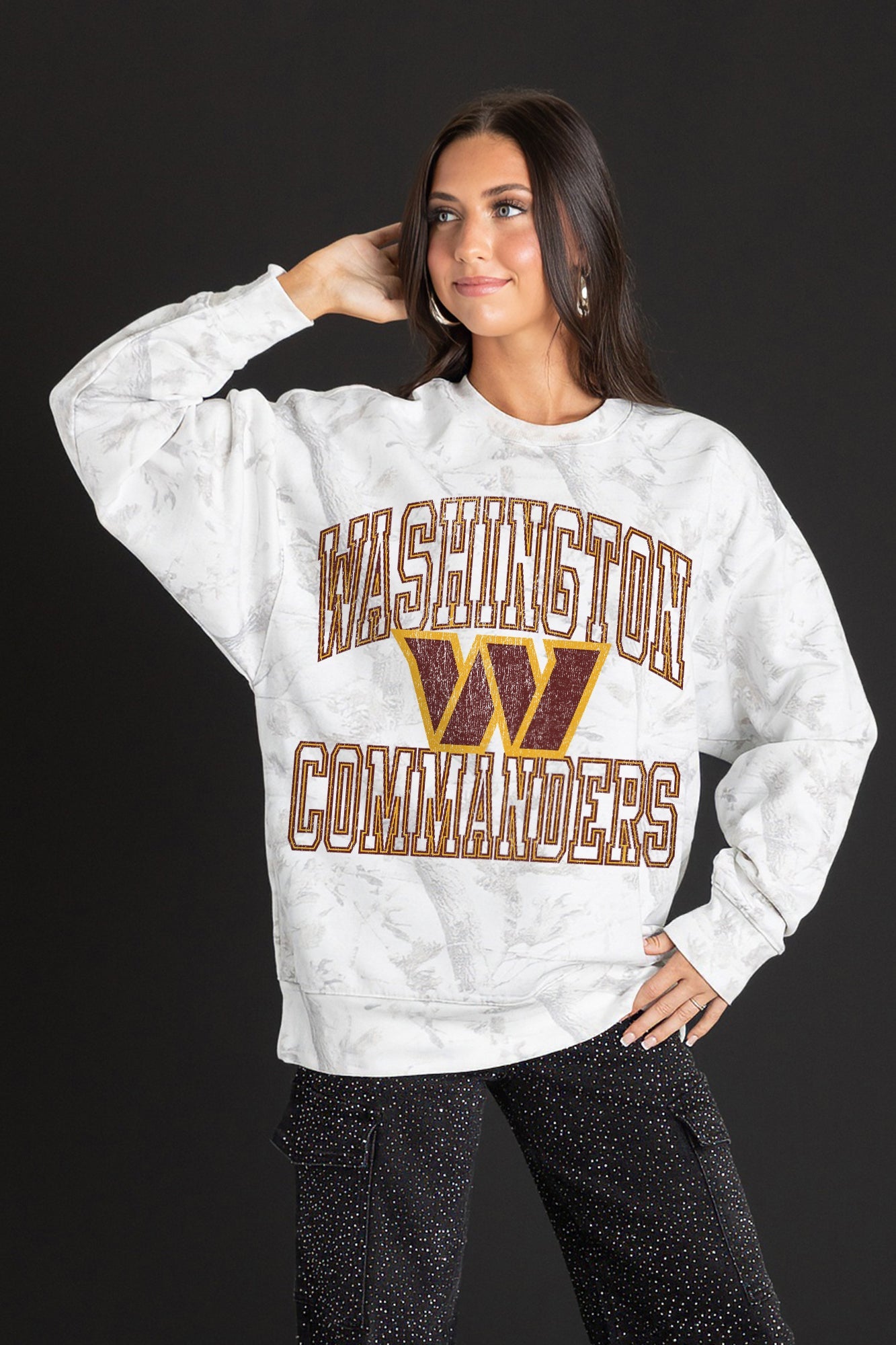 WASHINGTON COMMANDERS WHITEOUT PREMIUM DROP SHOULDER PULLOVER