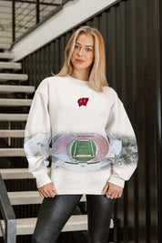 WISCONSIN BADGERS POWER MOVE PREMIUM DROP SHOULDER PULLOVER