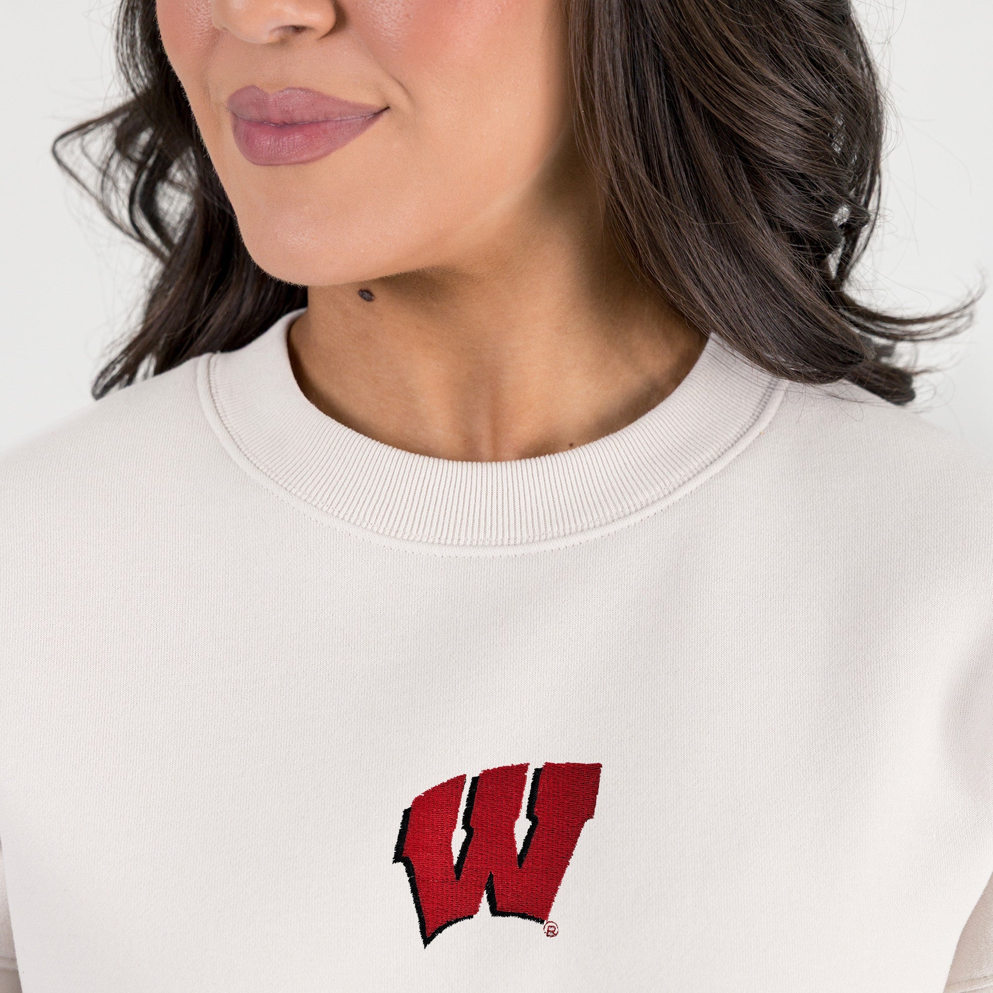 WISCONSIN BADGERS POWER MOVE PREMIUM DROP SHOULDER PULLOVER