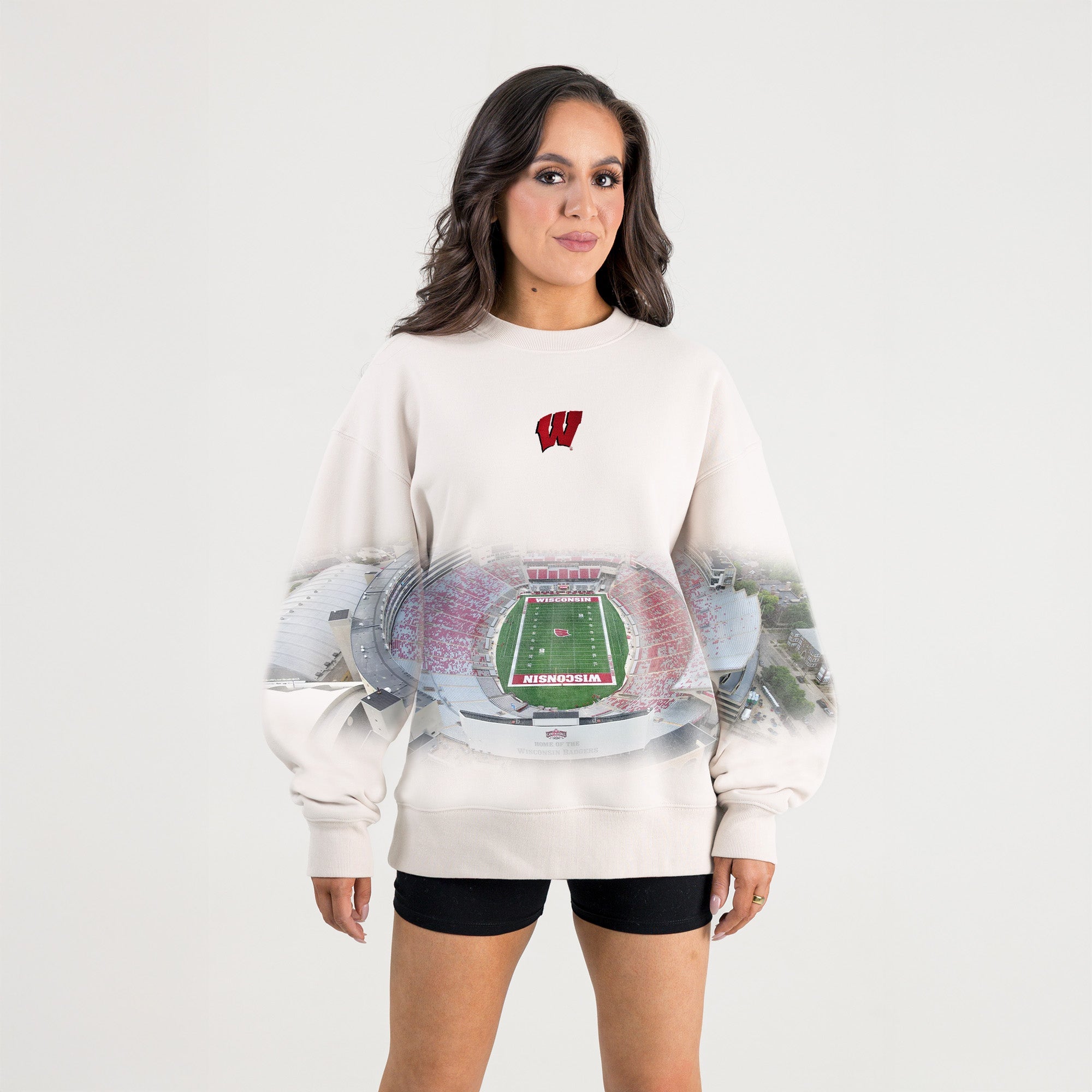 WISCONSIN BADGERS POWER MOVE PREMIUM DROP SHOULDER PULLOVER