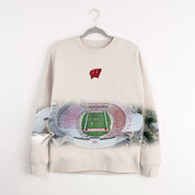 WISCONSIN BADGERS POWER MOVE PREMIUM DROP SHOULDER PULLOVER