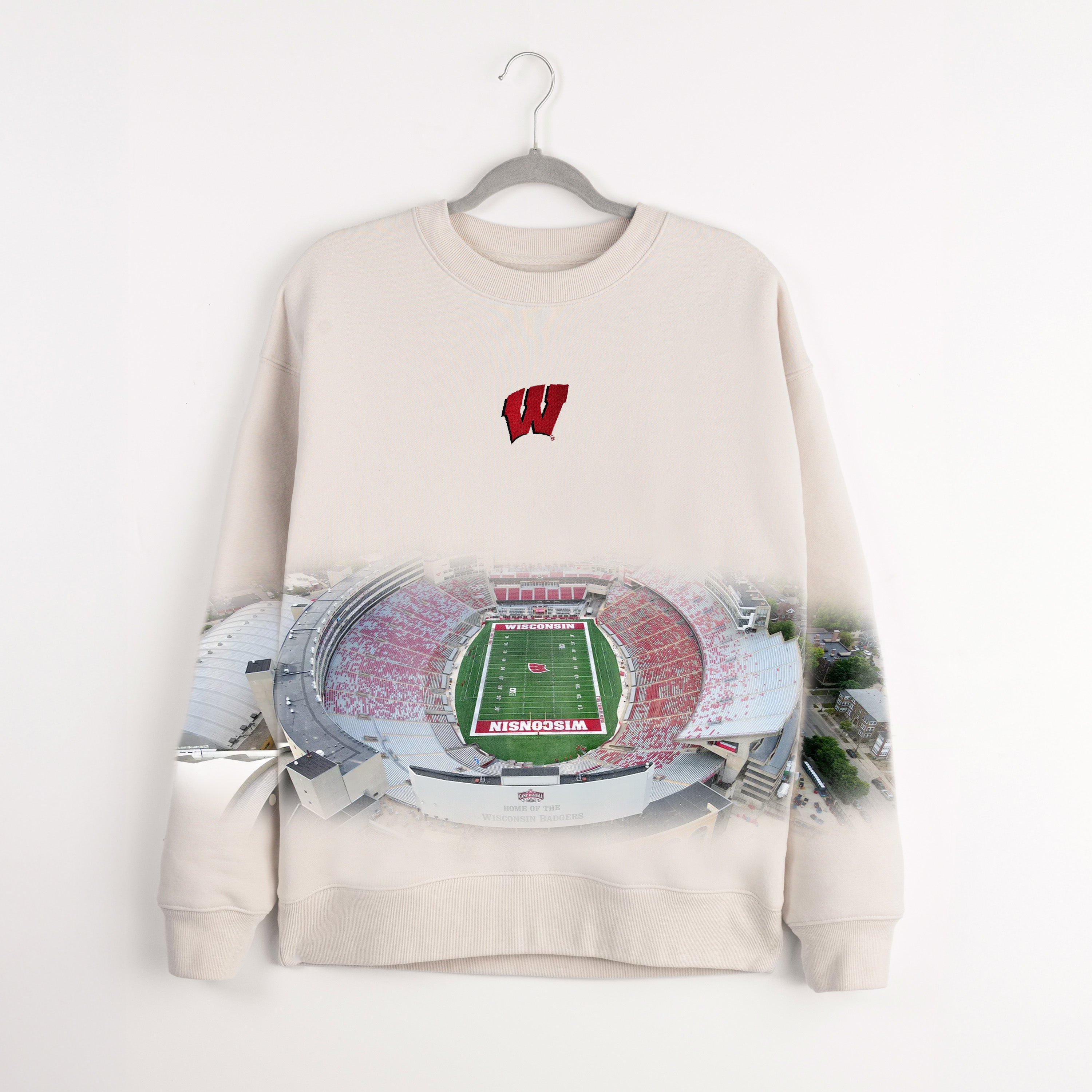 WISCONSIN BADGERS POWER MOVE PREMIUM DROP SHOULDER PULLOVER
