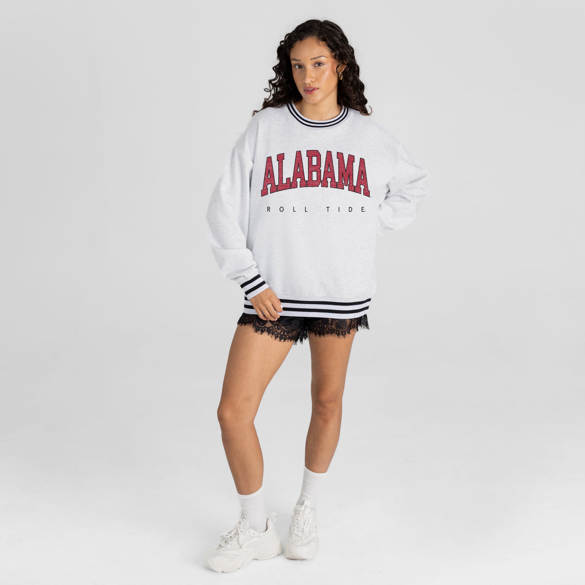 ALABAMA CRIMSON TIDE EASY ENERGY CREW FLEECE RINGER SWEATSHIRT