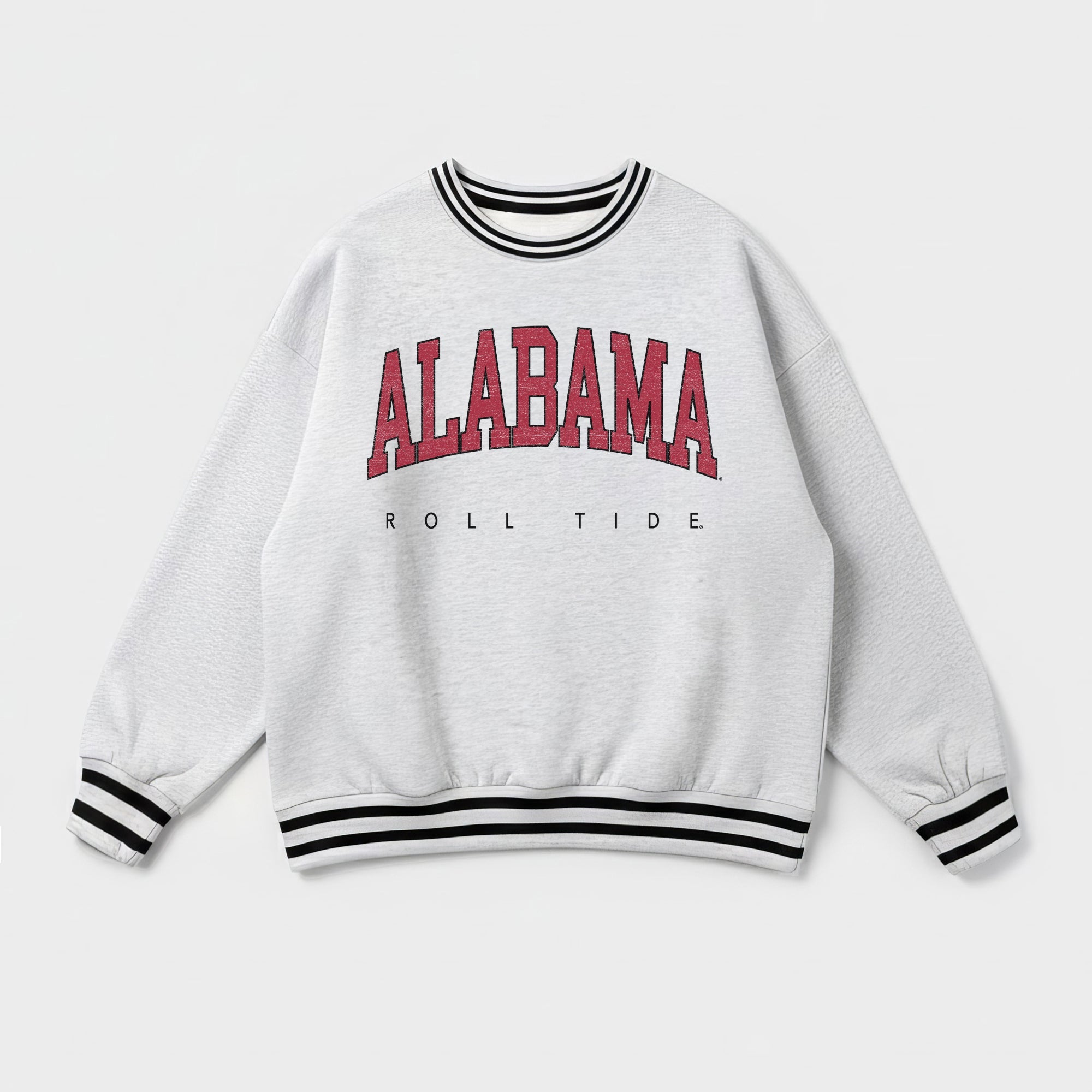 ALABAMA CRIMSON TIDE EASY ENERGY CREW FLEECE RINGER SWEATSHIRT
