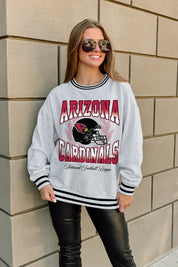 ARIZONA CARDINALS FADE ROUTE CREW FLEECE RINGER SWEATSHIRT