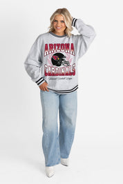 ARIZONA CARDINALS FADE ROUTE CREW FLEECE RINGER SWEATSHIRT