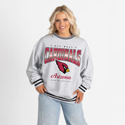 ARIZONA CARDINALS GRIDIRON DRIVE CREW FLEECE RINGER SWEATSHIRT