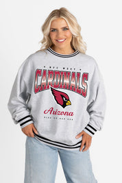 ARIZONA CARDINALS GRIDIRON DRIVE CREW FLEECE RINGER SWEATSHIRT