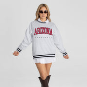 ARIZONA CARDINALS EASY ENERGY CREW FLEECE RINGER SWEATSHIRT