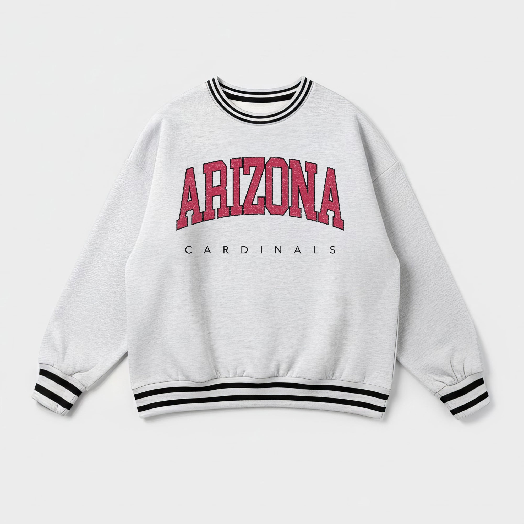 ARIZONA CARDINALS EASY ENERGY CREW FLEECE RINGER SWEATSHIRT