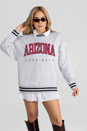 ARIZONA CARDINALS EASY ENERGY CREW FLEECE RINGER SWEATSHIRT