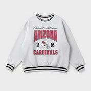 ARIZONA CARDINALS COOL VIBES CREW FLEECE RINGER SWEATSHIRT