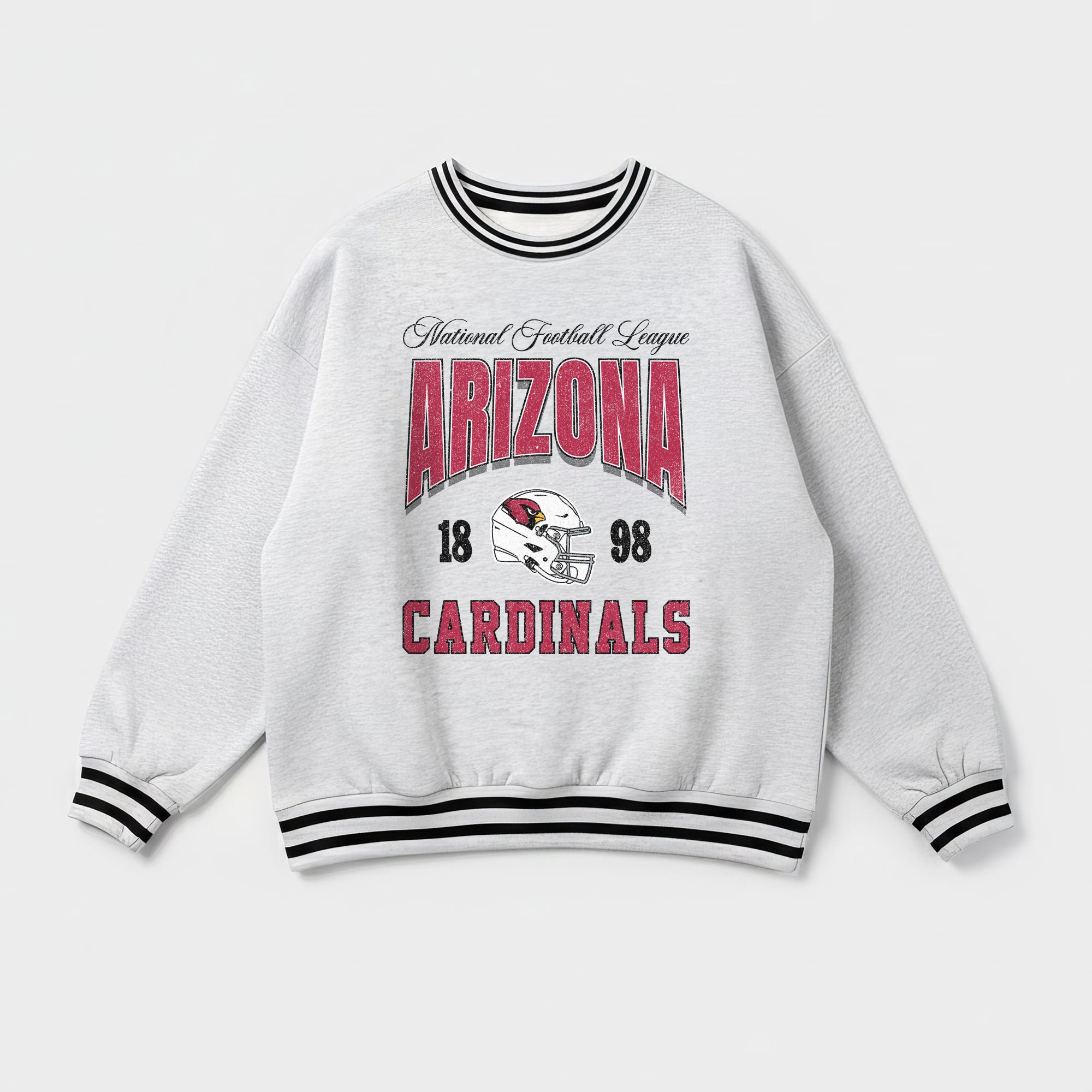 ARIZONA CARDINALS COOL VIBES CREW FLEECE RINGER SWEATSHIRT