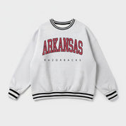 ARKANSAS RAZORBACKS EASY ENERGY CREW FLEECE RINGER SWEATSHIRT