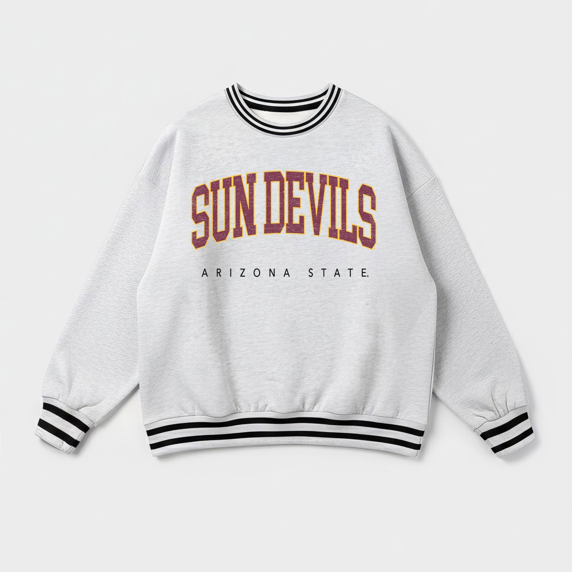 ARIZONA STATE SUN DEVILS EASY ENERGY CREW FLEECE RINGER SWEATSHIRT