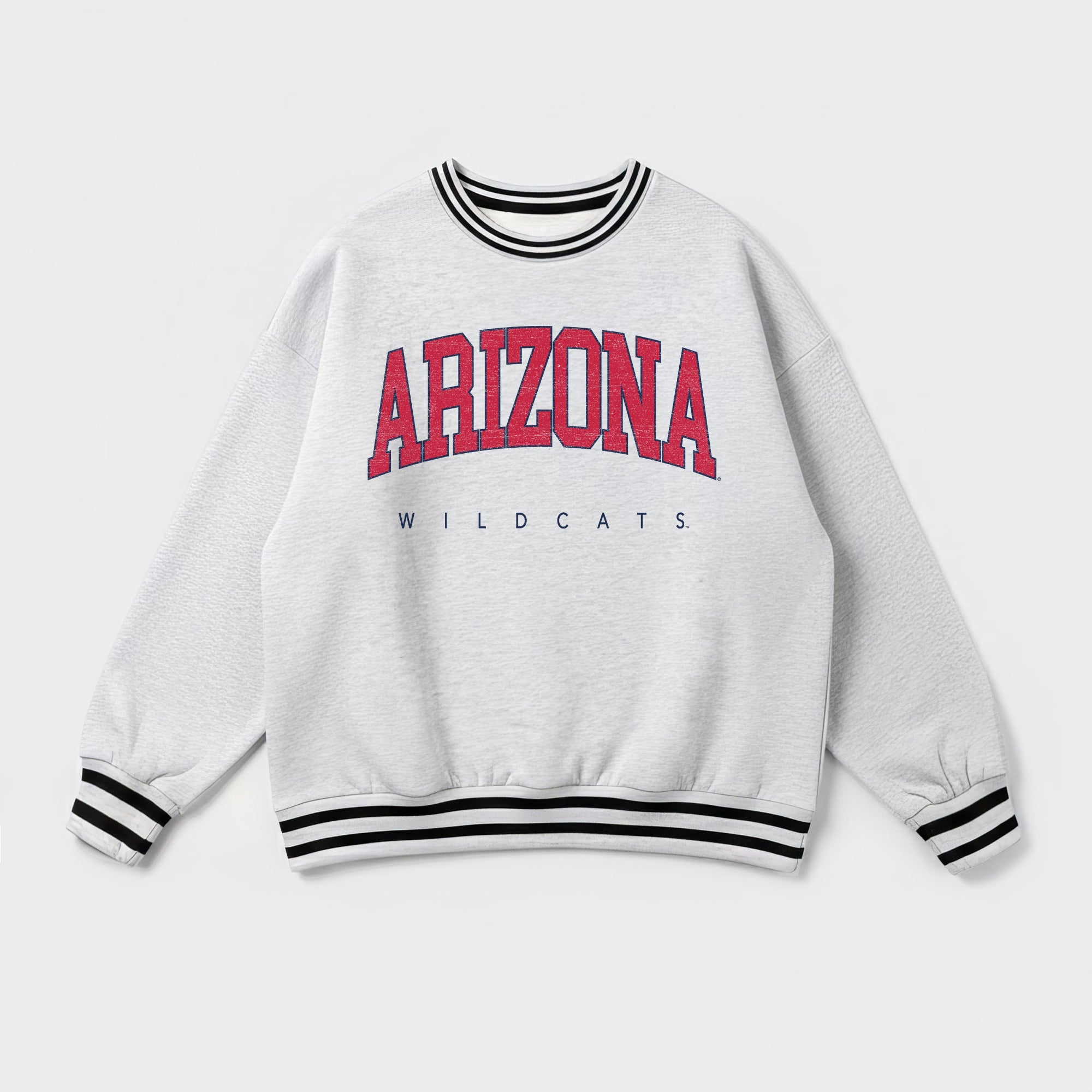 ARIZONA WILDCATS EASY ENERGY CREW FLEECE RINGER SWEATSHIRT