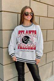 ATLANTA FALCONS FADE ROUTE CREW FLEECE RINGER SWEATSHIRT