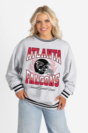 ATLANTA FALCONS FADE ROUTE CREW FLEECE RINGER SWEATSHIRT
