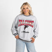 ATLANTA FALCONS GRIDIRON DRIVE CREW FLEECE RINGER SWEATSHIRT