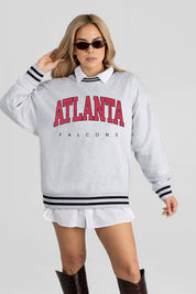ATLANTA FALCONS EASY ENERGY CREW FLEECE RINGER SWEATSHIRT