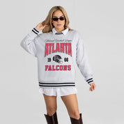 ATLANTA FALCONS COOL VIBES CREW FLEECE RINGER SWEATSHIRT