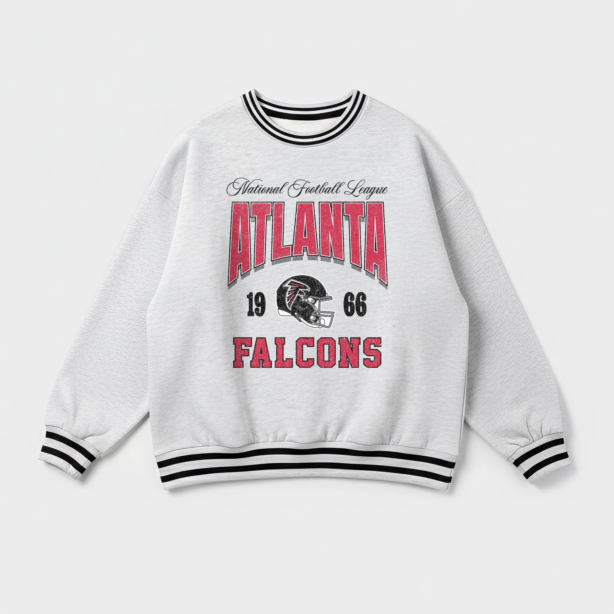 ATLANTA FALCONS COOL VIBES CREW FLEECE RINGER SWEATSHIRT
