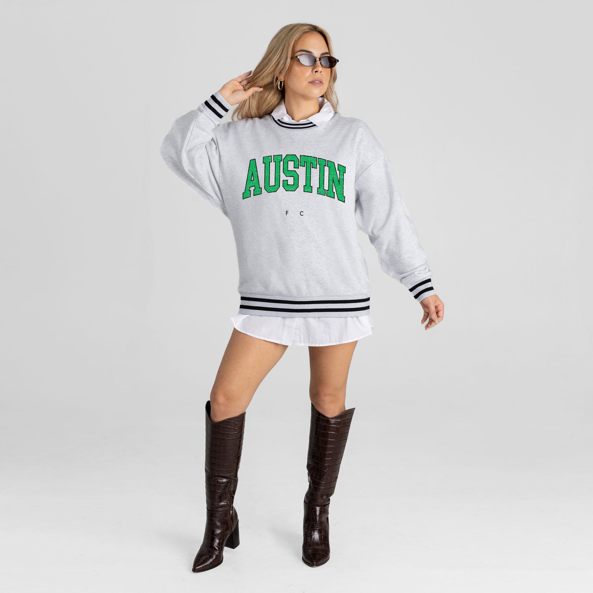 AUSTIN FC EASY ENERGY CREW FLEECE RINGER SWEATSHIRT