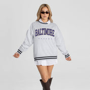 BALTIMORE RAVENS EASY ENERGY CREW FLEECE RINGER SWEATSHIRT