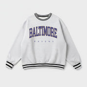 BALTIMORE RAVENS EASY ENERGY CREW FLEECE RINGER SWEATSHIRT