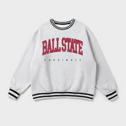 BALL STATE CARDINALS EASY ENERGY CREW FLEECE RINGER SWEATSHIRT