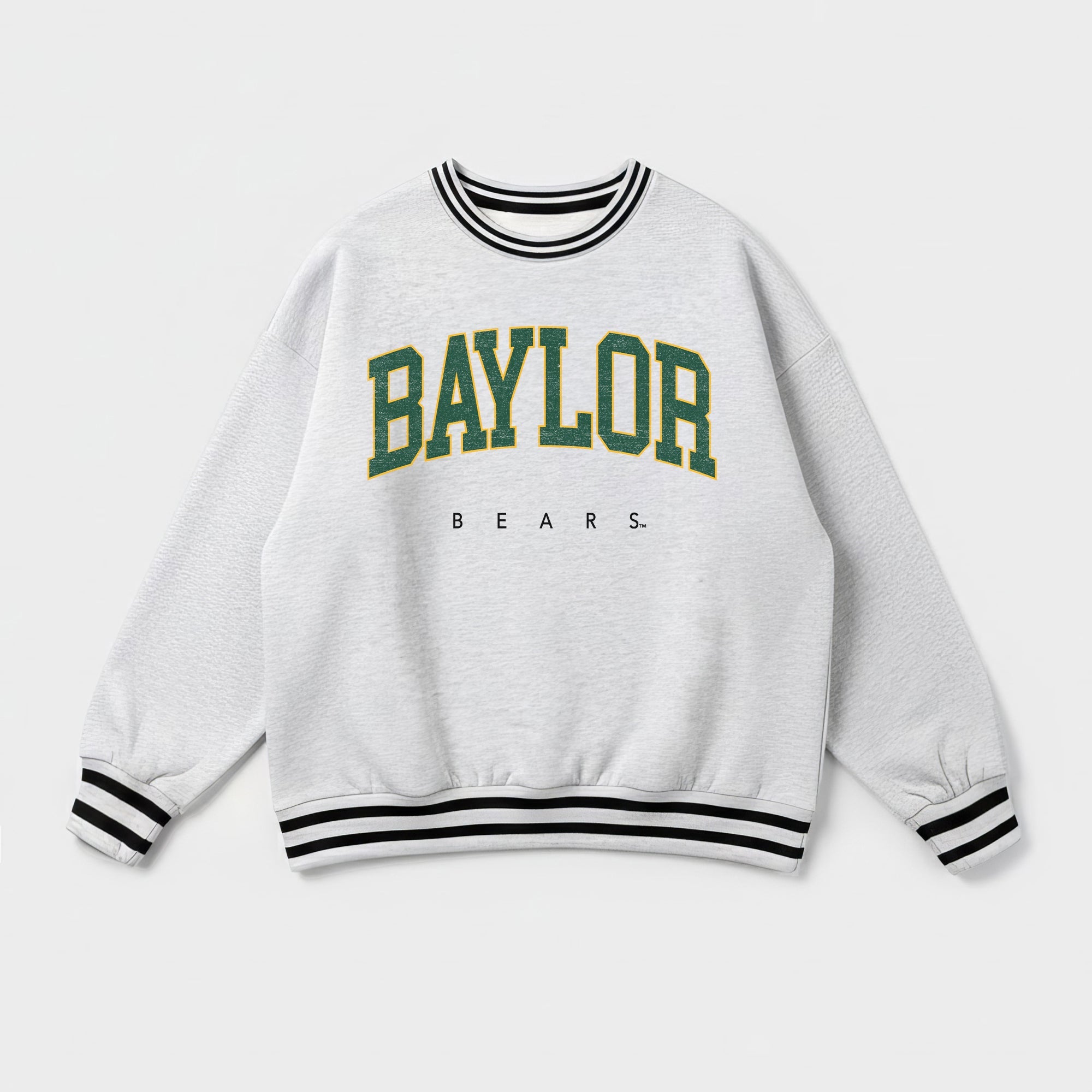 BAYLOR BEARS EASY ENERGY CREW FLEECE RINGER SWEATSHIRT