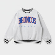 BOISE STATE BRONCOS EASY ENERGY CREW FLEECE RINGER SWEATSHIRT