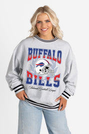 BUFFALO BILLS FADE ROUTE CREW FLEECE RINGER SWEATSHIRT