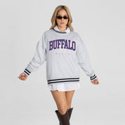 BUFFALO BILLS EASY ENERGY CREW FLEECE RINGER SWEATSHIRT