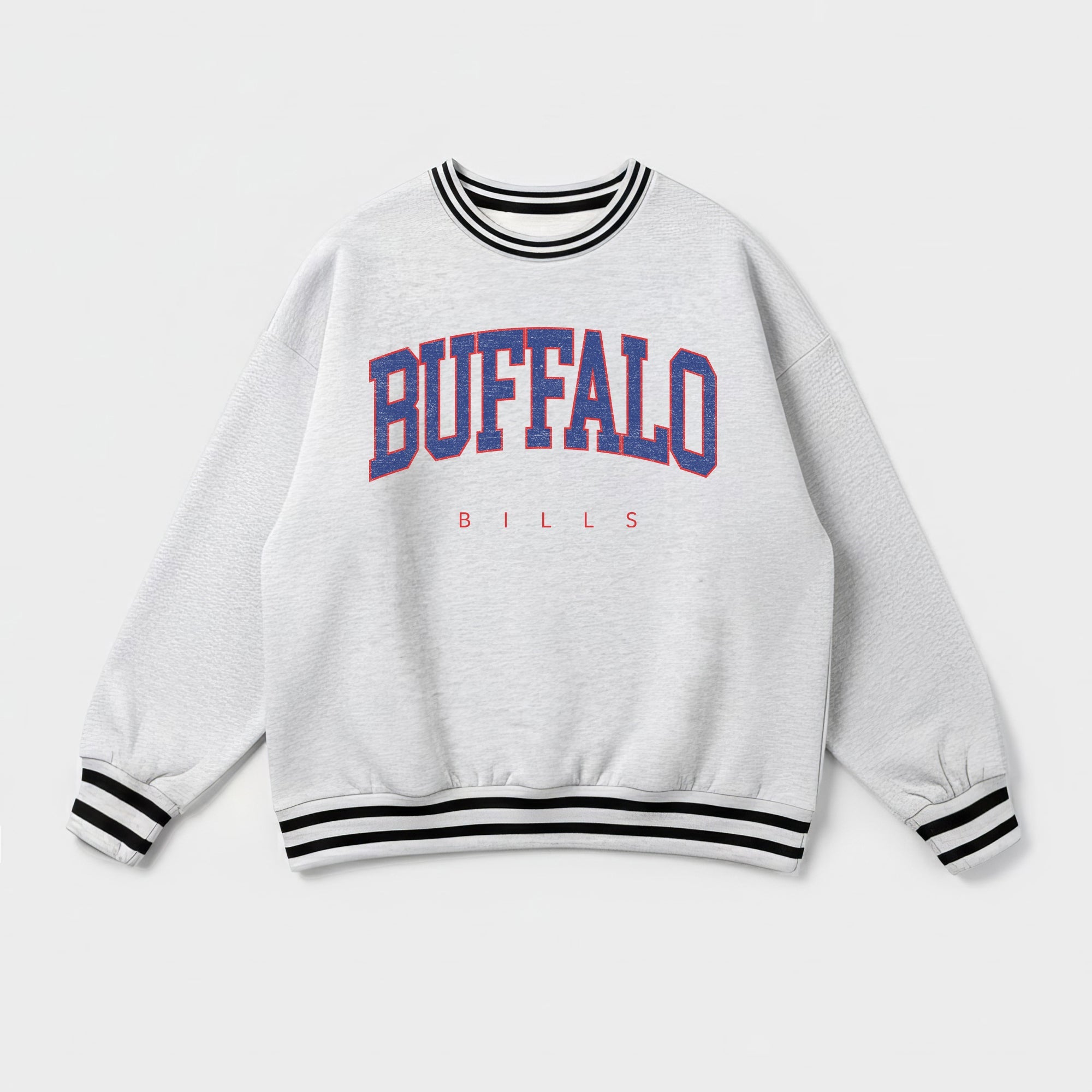 BUFFALO BILLS EASY ENERGY CREW FLEECE RINGER SWEATSHIRT