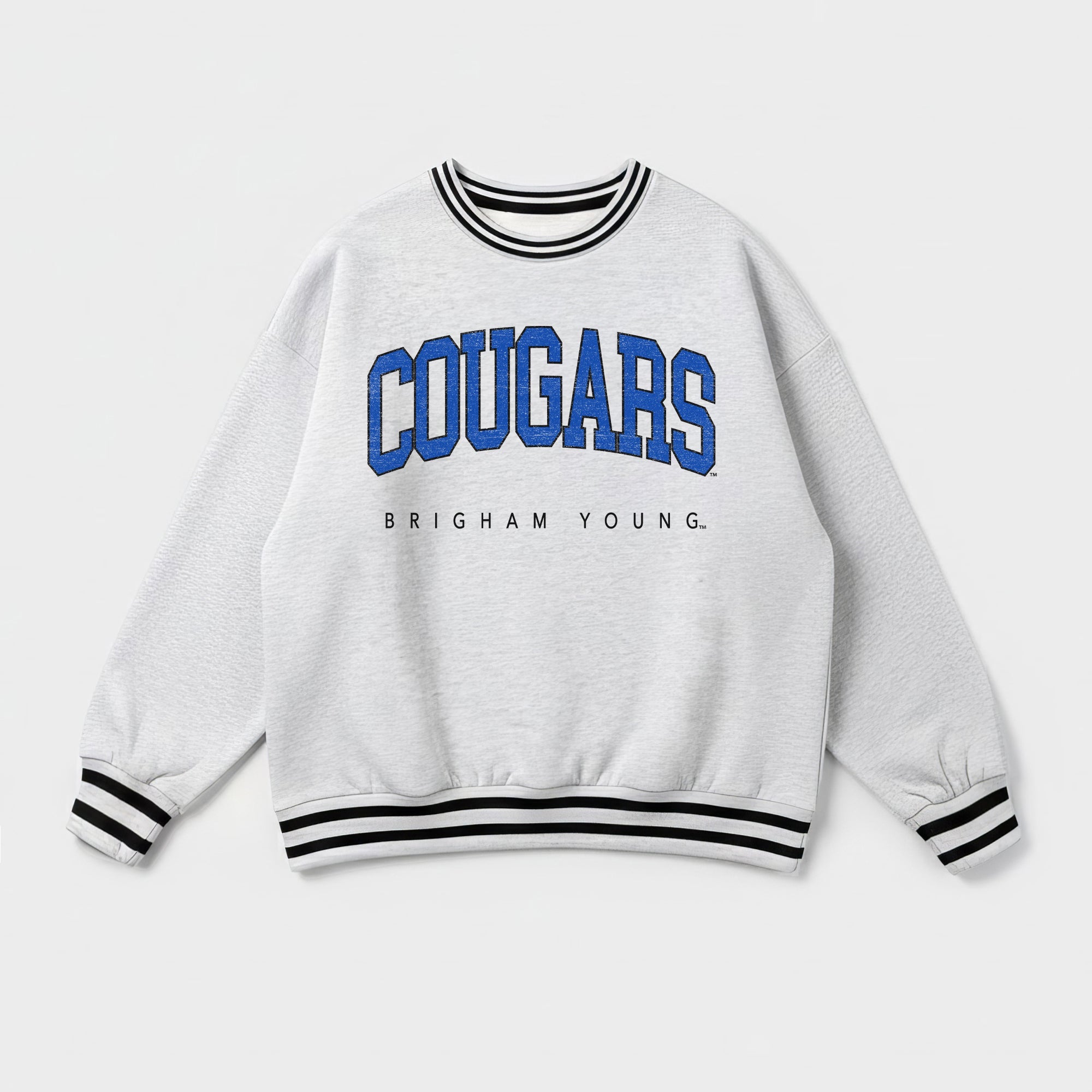 BYU COUGARS EASY ENERGY CREW FLEECE RINGER SWEATSHIRT