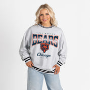 CHICAGO BEARS GRIDIRON DRIVE CREW FLEECE RINGER SWEATSHIRT